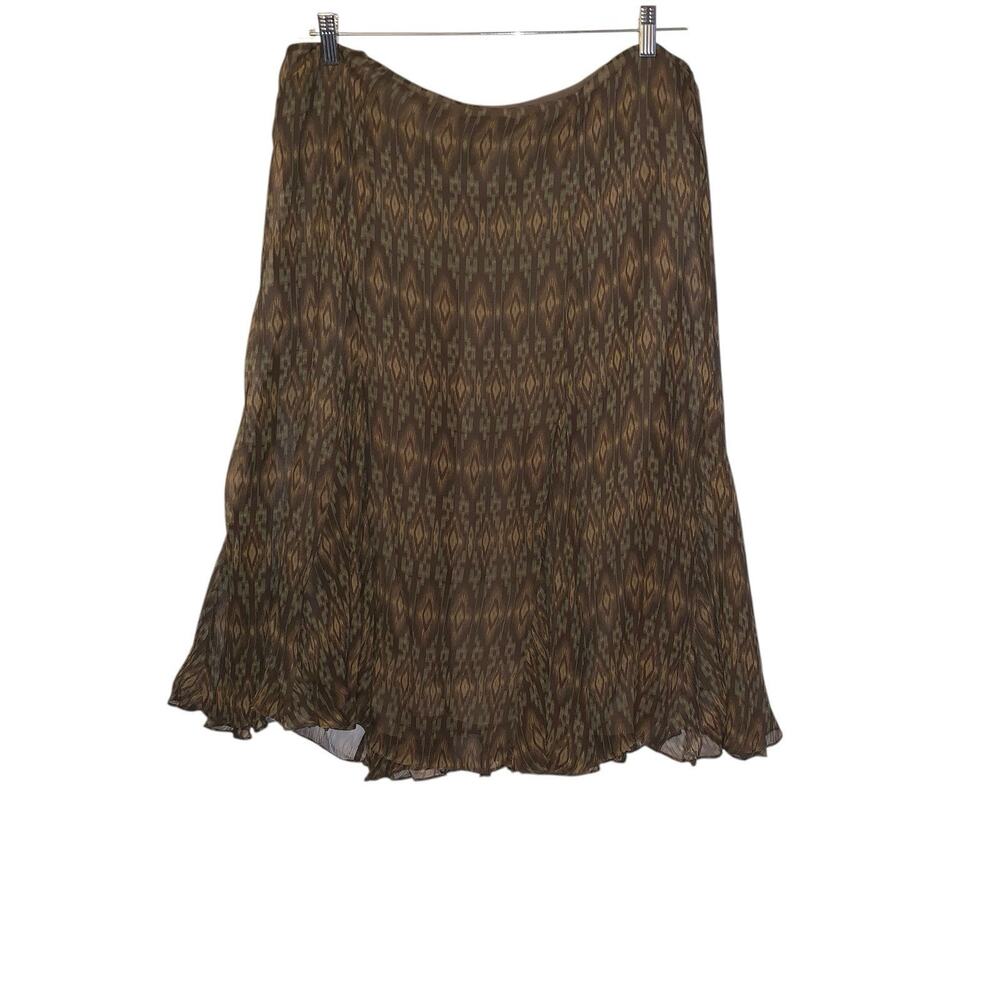 Ralph Lauren Womens 100% Silk Printed skirt Size 16W
